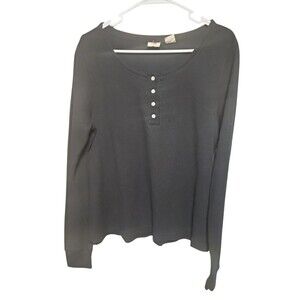 Levi’s Men’s Shirt XL Black Long Sleeve Thermal Waffle Knit Casual Outdoor